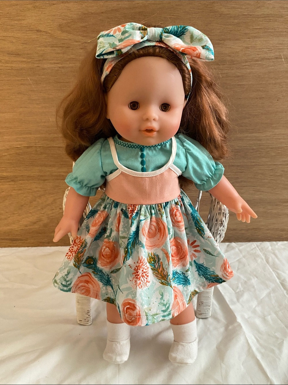 Vintage 1989 Corolle Doll 16” Cloth And Vinyl